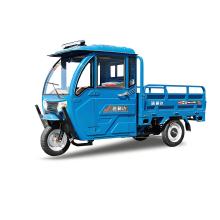 Blue windproof and rainproof electric tricycle