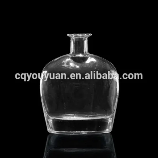 Cork top flat cognac glass bottle white liquor bottle 500ml