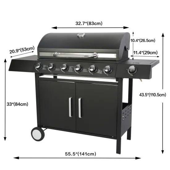 Portable Smokeless BBQ Gas Grill: Large Capacity, Outdoor Cooking Solution with Grilling Stove