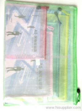 White, Blue Red Yellow Green Pvc Grid,document Zipper, Bag 