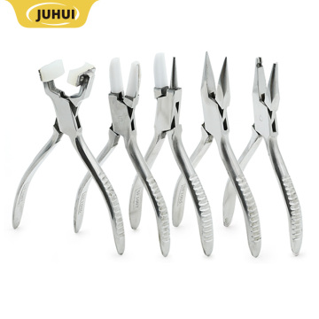 White Rubber Jaw Stainless Steel Pliers for Eyeglass Frames and Jewelry
