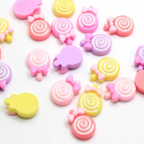 Kawaii Candy Cabochon Flatback Beads 100 sztuk / worek Do lodówki Ozdoby stołowe Zabawka dla dzieci DIY Śliczne Charms Slime