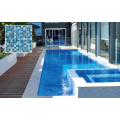 Swimming Pool Glass Mosaic Blue Tile Gold Line