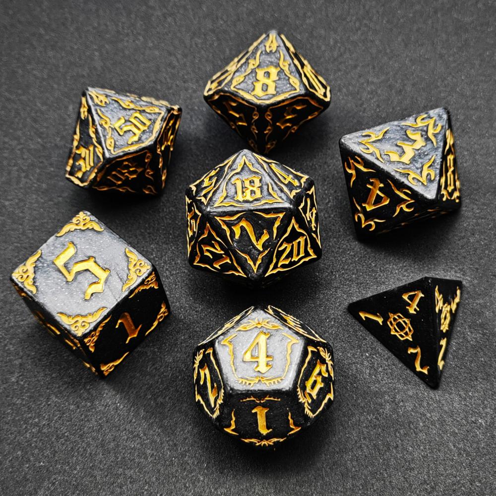 Giant Carved Role Playing Games Stone Dice Set 4