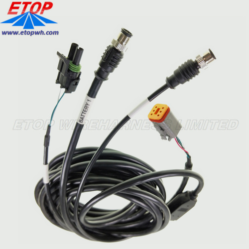 gegoten waterdichte M12 kabel met 1to3 split SR