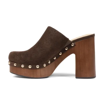Women's platform clogs, mules, chunky heel sandals