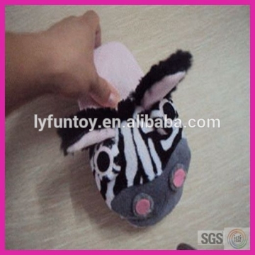 2015 Best Plush Donkey Slippers with zebra-stripe