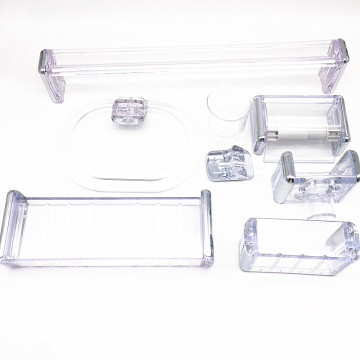 White Ceramic Acrylic Hotel Bathroom Accessories Set