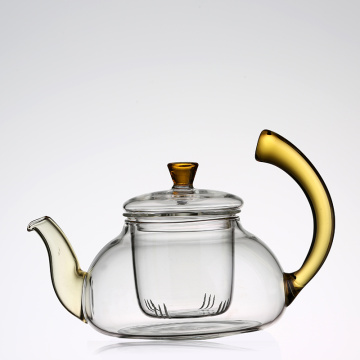 Teabloom Cuisinière et micro-ondes Théière en verre borosilicaté Coffret à thé en fleurs 600 ml Théière/théière en verre