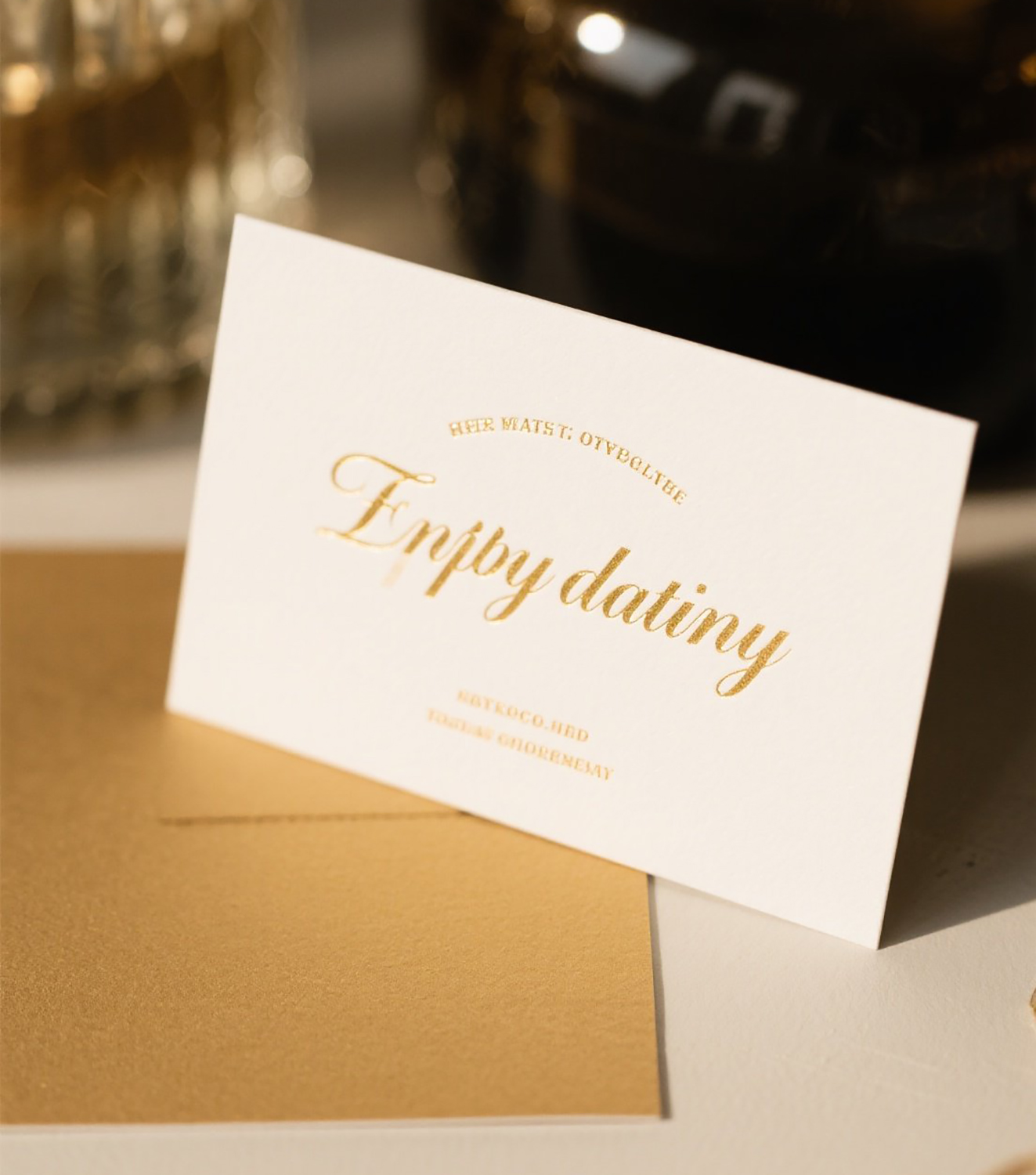 Tarjeta estampada de papel personalizable