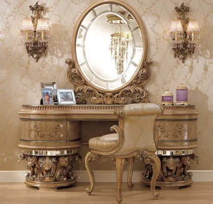 Imperial Wood Carving Luxury Palace Bedroom Furniture - Dressing Table