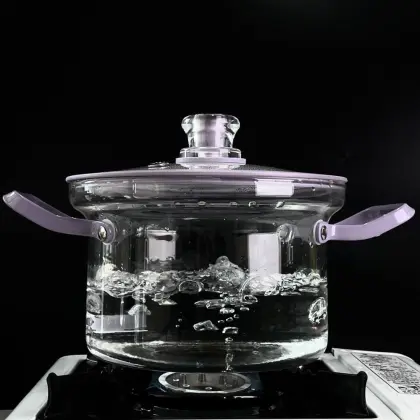 18cm Transparent Clear Pyrex Glass Cooking Pot