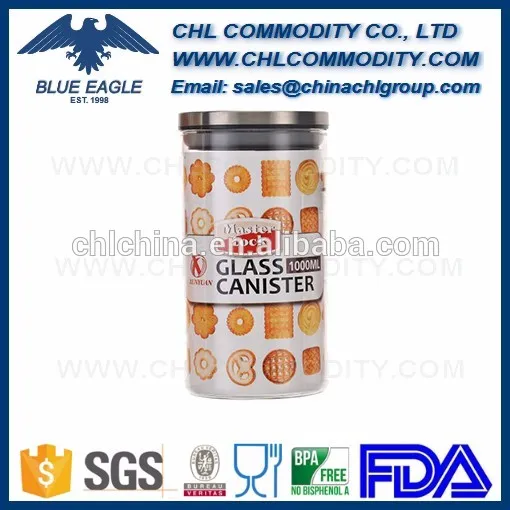 Food grade glass jar for food storage