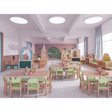 Wood Table and Chair Set - Kindergarten Furniture Manufacturer for Outdoor Wooden Lockers