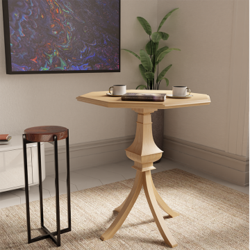 Mrs. Woods' Modern Dining Room: Spider Oak Wooden Legs Small Solid Wood Dining Table with an Oval Shape