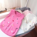 Baby Girl Clothes 0-4T Toddler Vest Spring Waistcoats Pullover Knit Girls Cute Handmade Color Point With Pocket