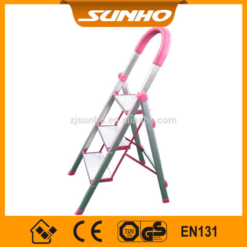 Aluminum Household 3 step folding herringbone ladder