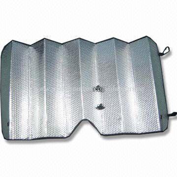 Car Sunshade for Front Window with Aluminum Foil on Double Sides, Made of PE Bubble