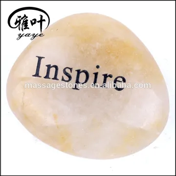 Wholesale Natural River Stones Wish Words Engraving