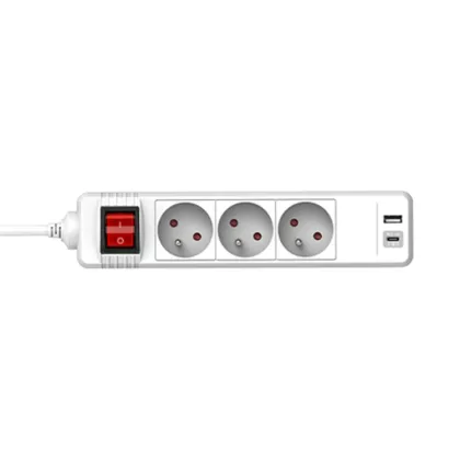 4-Way French Type Euro Socket: Multiple Socket Outlet Extension Power Socket