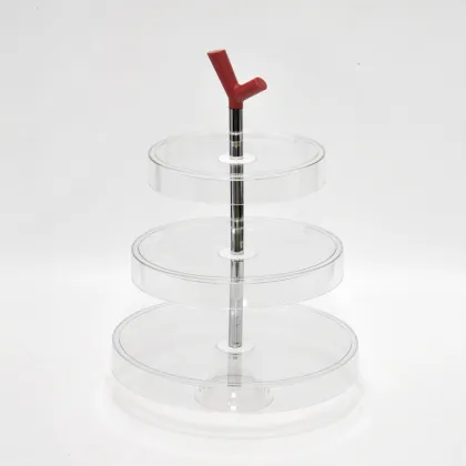 3-tier round shape small size of sweet dessert plate