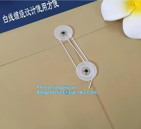Paper Kraft Envelope With Button and String Closure, private label brown kraft paper envelope, Button Closure A4 C6 A5 File Pape