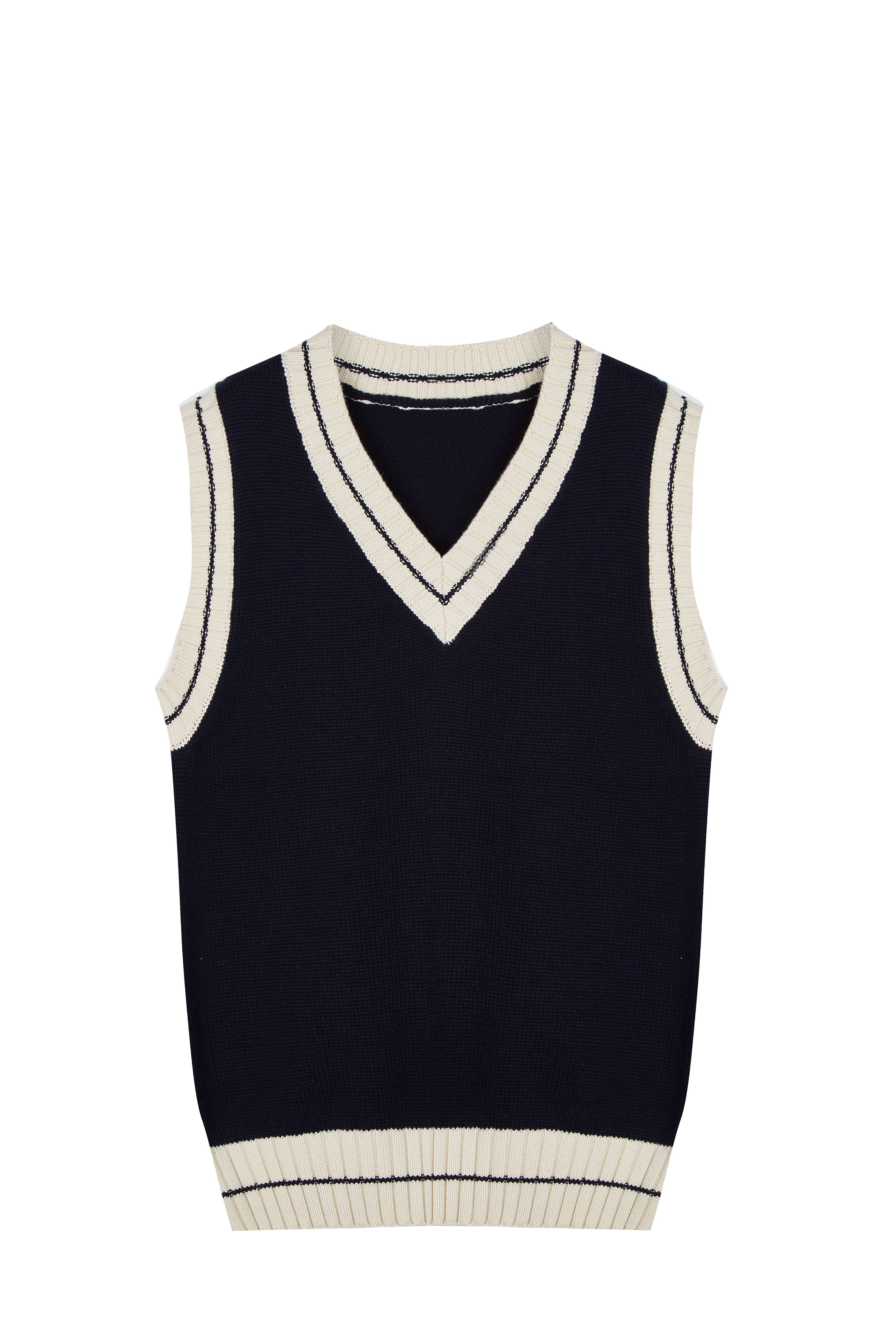 Kids's Sweater Simple Vest Cotton V-Neck School Uniform Pullover Top