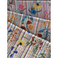 Tissu Impression Rayon Challis 30S Fleur Rayure