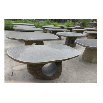 Natural Rock Stone Outdoor Garden Table and Chair Set with Bench Seat