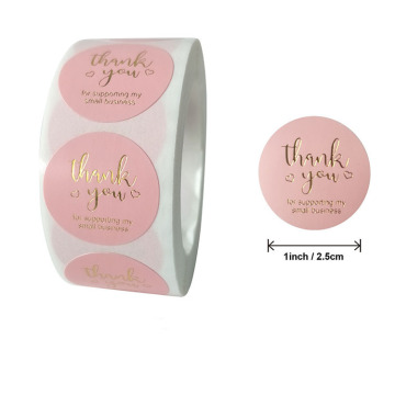 Amazon 500 Pink Gold Foil Thank You Stickers for Small Businesses