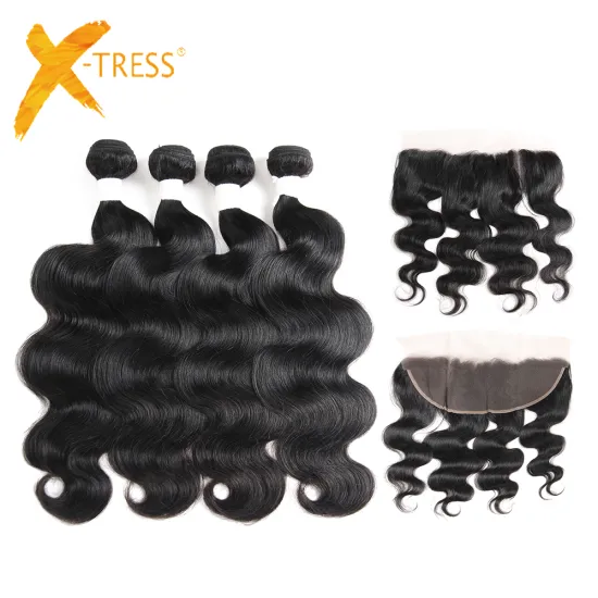 China Factory Supply Unprocessed 100% Cheap Hot Sale Wholesale Virgin Human Hair 3 Bundles with Lace Frontal