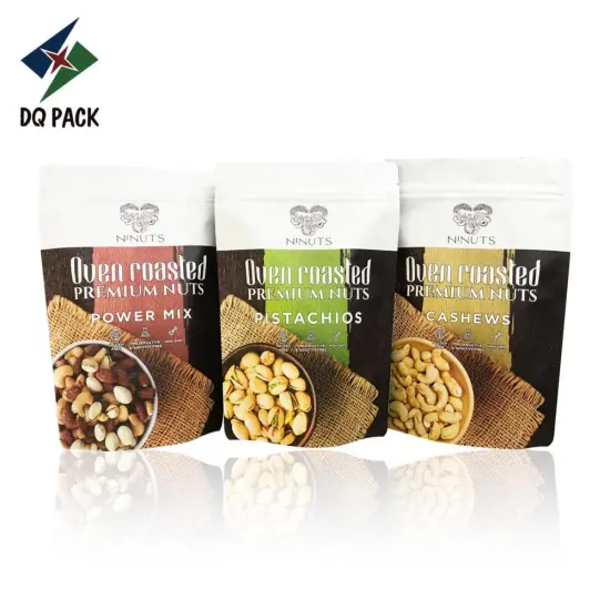 Nut Packaging Stand Up Pouch With Zipper