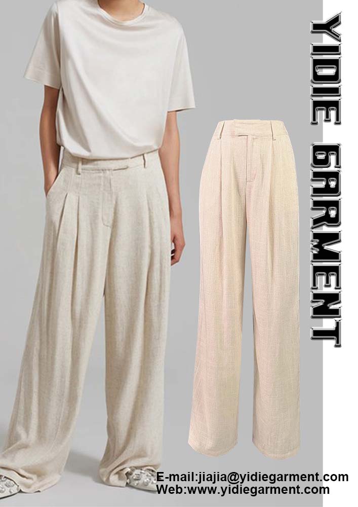 Baggy High Waisted Pleated Wide Leg Trousers