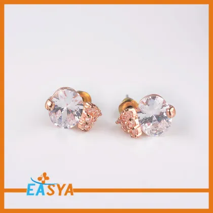New Rose Gold AAA Zircon Stone Stud Earrings