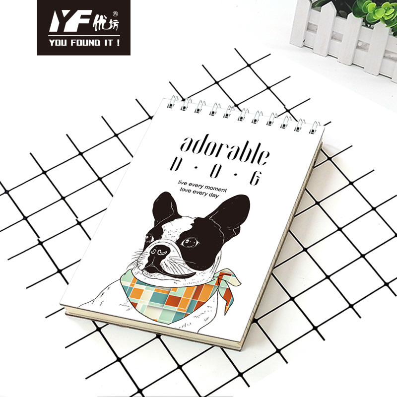 Adorabile stile adorabile di cane A5 Cute Vertical Vertical Spiral Coil Notebook Diario con copertina rigida