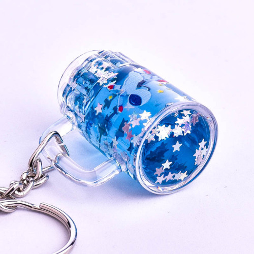 Wholesale Bulk Liquid Keychain Bear Cup Liquid Key Chain Factory