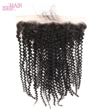 Brazilian Kinky Curly 360 Lace Frontal Remy Hair Hair Closure with Lace Frontal