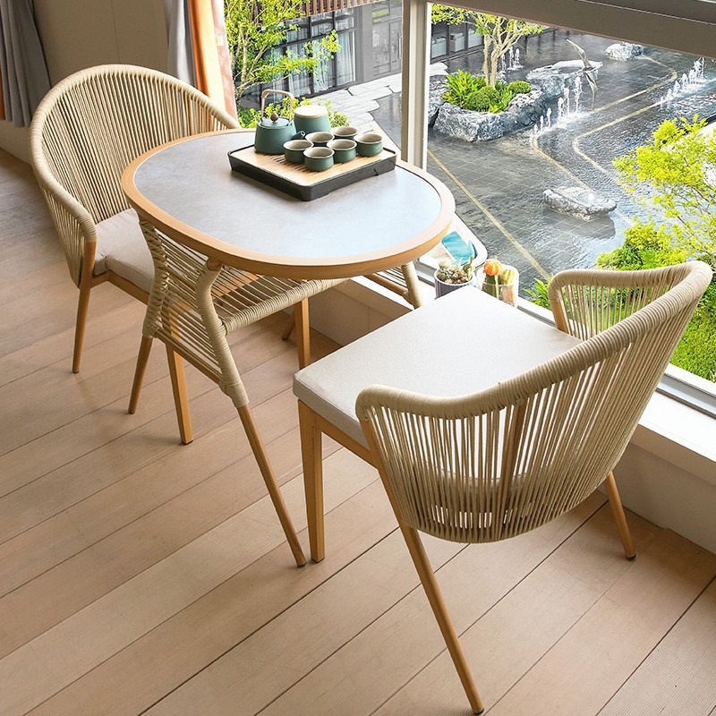 Modern outdoor balcony tea table and chair combination 4