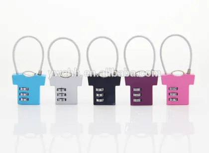 T shirt shaped combination lock cable lock