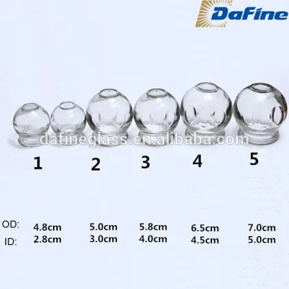 Wholesale empty clear 1-5 cupping glass bottles and jars for health