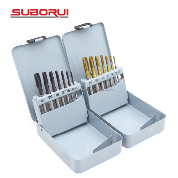 SUBORUI High Quality Industrial Nano Coating HSS 5% DIN 371 Spiral Point Machine Tap Set (7pcs M3-M12)