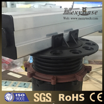 Foshan height adjustable plastic pedestal, can match the aluminum rail.