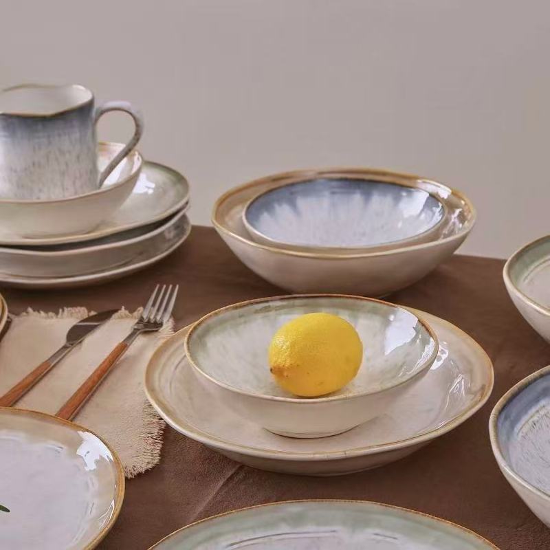 Elegant Asian-Inspired Dinnerware Set with Soft Blends