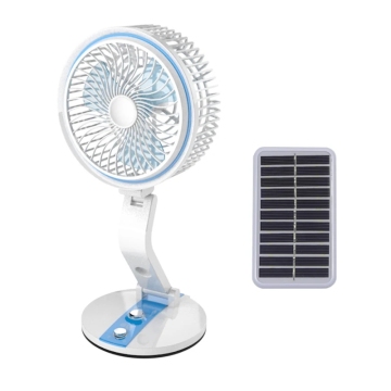 Portable Mini Solar Electric Fan with USB Charging - 1600mAh Wall Mounted for Attic, Home, House, Table, Window, Car