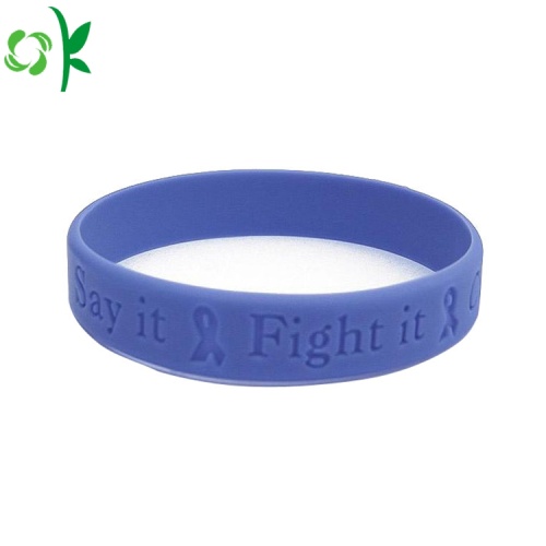 Bracelet promotionnel en silicone avec logo gravé pour cadeau