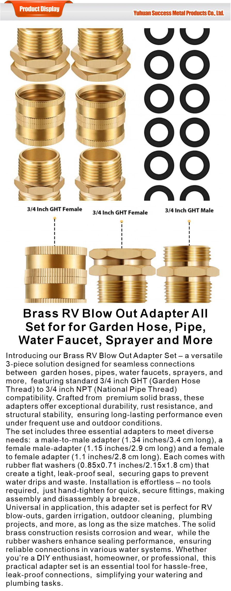 Brass RV Blow Out Adapter