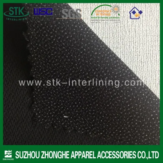 Twill weave woven fusible polyester jacket lining