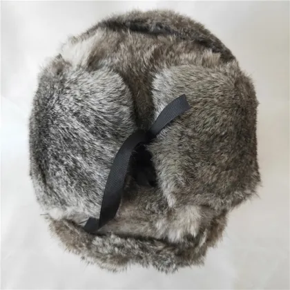 Winter Hat Russian Rabbit Fur Ushanka Rabbit Fur Trapper Hat