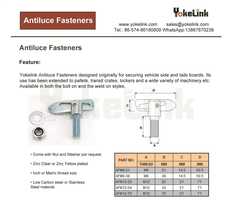 Yokelink Antiluce Fastener Bolt On