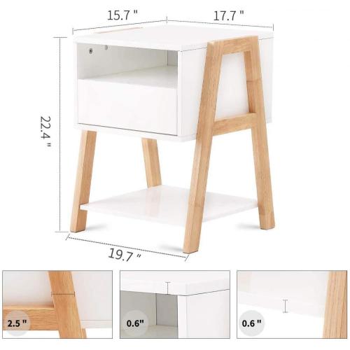 Nightstand Bedside Table Nightstands Bedroom Set of 2 with Drawer Supplier